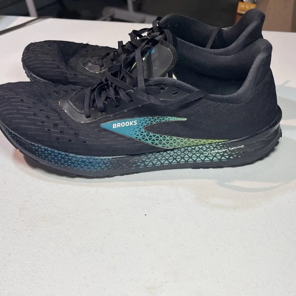Brooks Hyperion Tempo Men's Running Shoes Black/Green, Size 12 EUC‎
